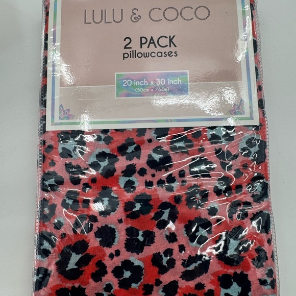 Lulu & Coco 2 Pack Pillowcases Maha Pattern 20” X 30” Leopard Microfiber NEW - Picture 2 of 4